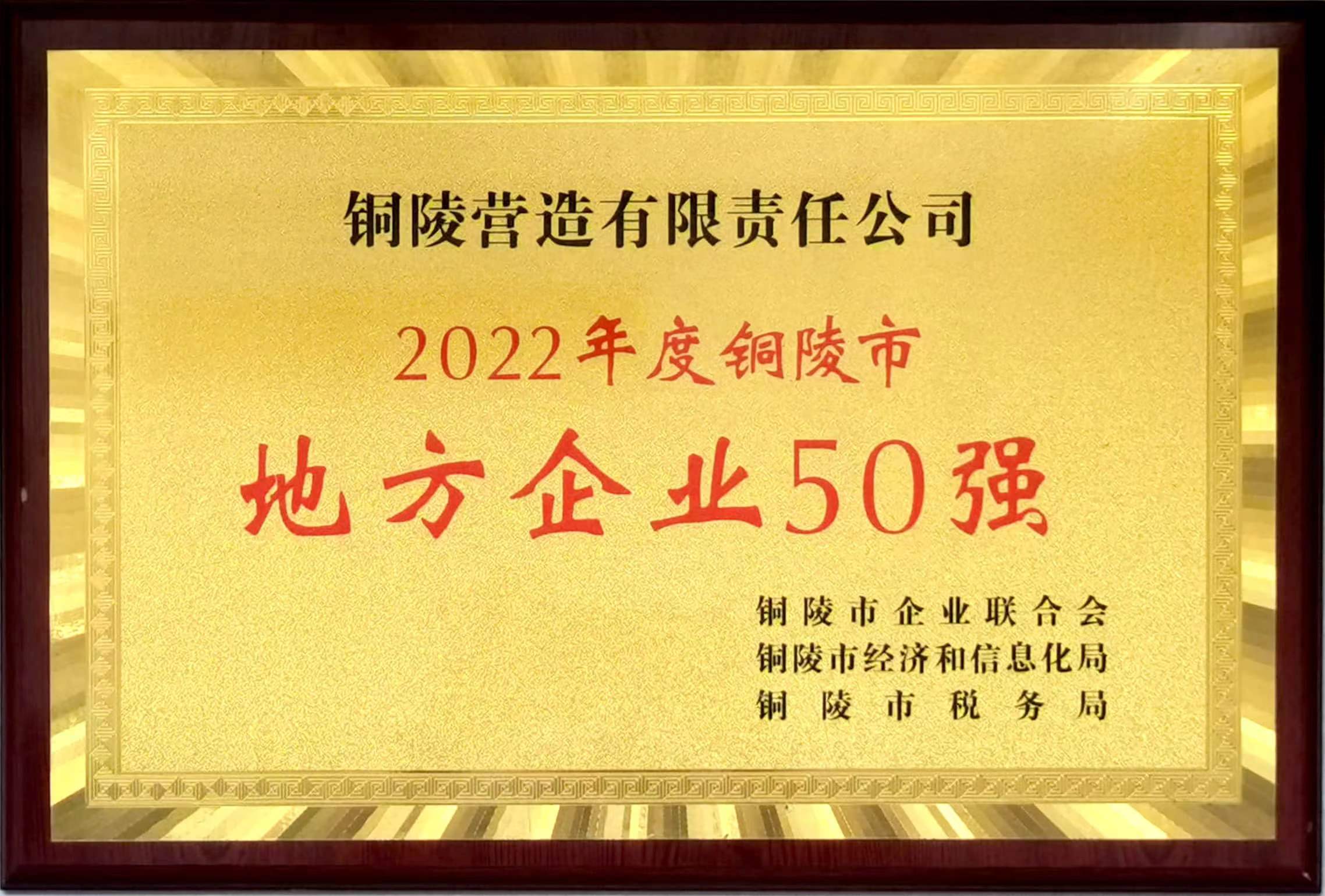 2022年度銅陵市地方企業(yè)50強